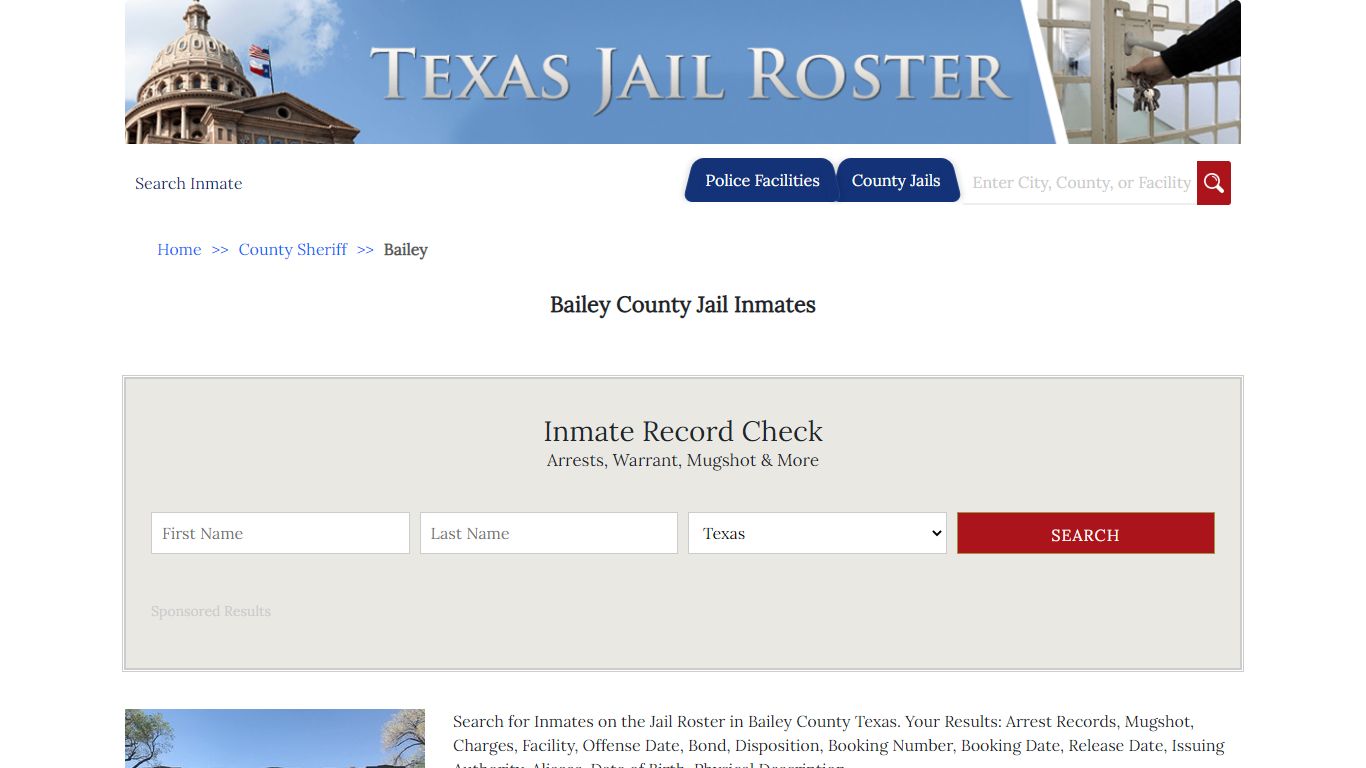 Bailey County Jail Inmates - Jail Roster Search