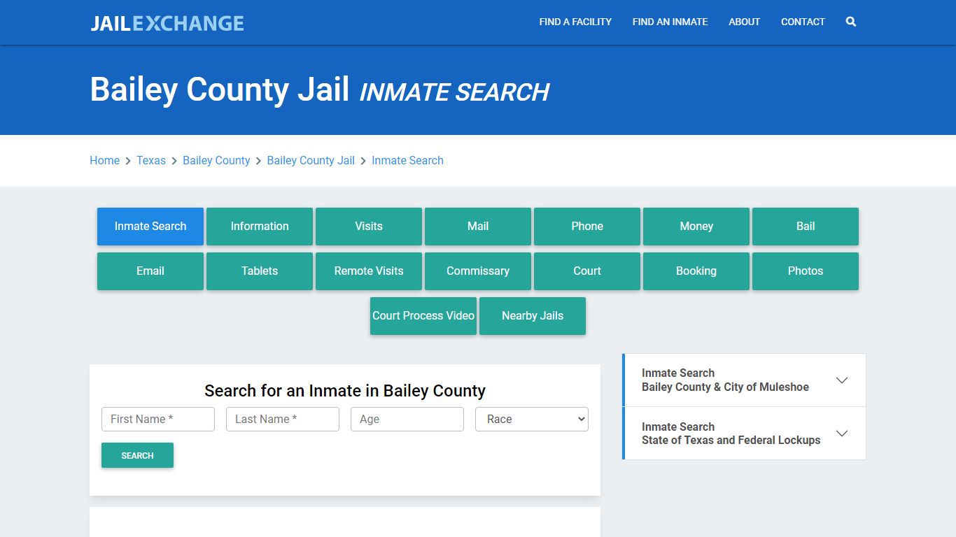 Bailey County Jail, TX Inmate Search: Roster & Mugshots