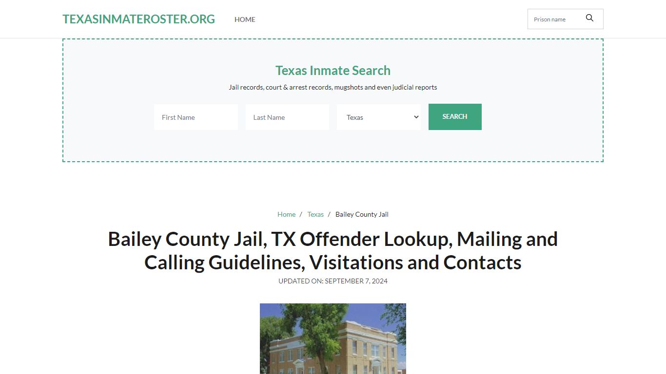 Bailey County Jail, TX: Inmate Search Options, Visitations, Contacts