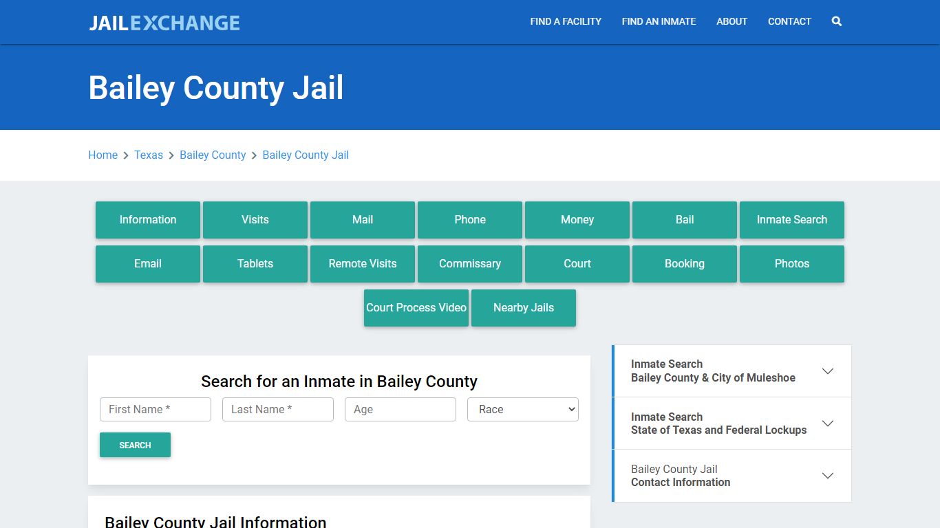 Bailey County Jail Roster Lookup, TX, Inmate Search