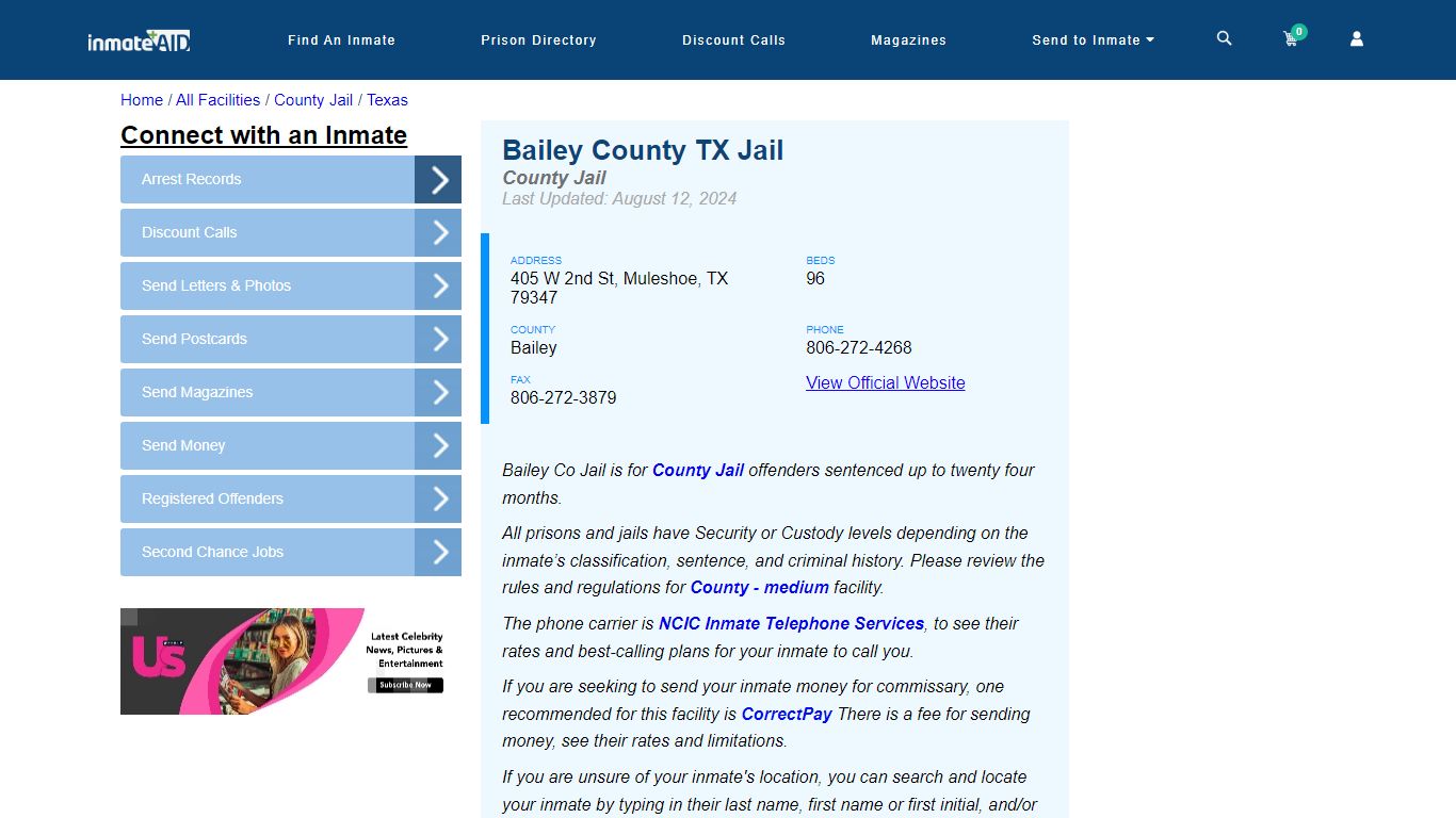 Bailey County TX Jail - Inmate Locator